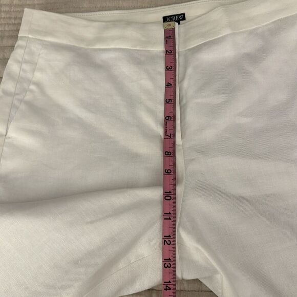J. Crew Women’s Willa full-length flare Pant Stretch Linen Blend  White Size 14 - Picture 8 of 16